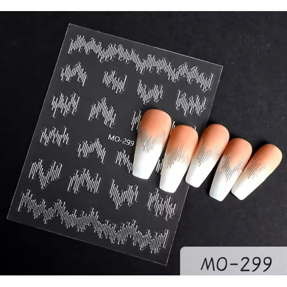 Наклейки для нігтів смужки Silver срібні