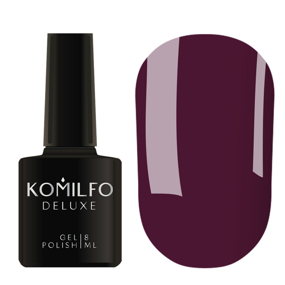 Gel polish Komilfo Rior Collection No. 004 dark cherry enamel, 8 ml, Color: Burgundy
