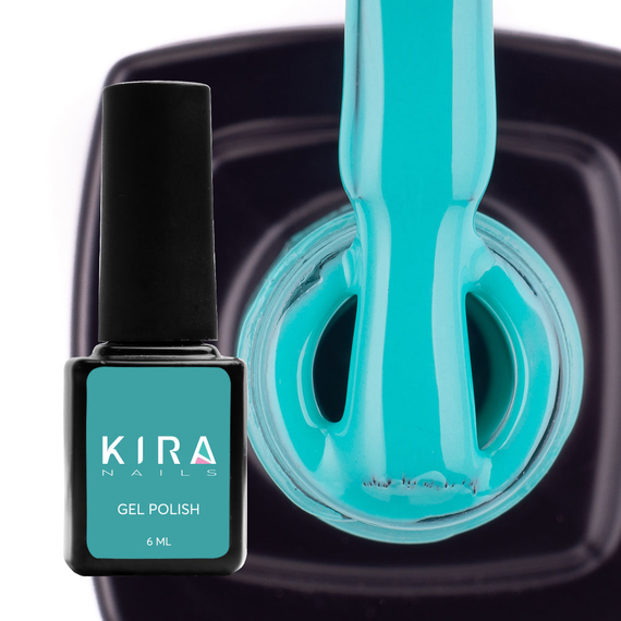 Гель-лак Kira Nails №086 зеленувато-бірюзовий емаль, 6 мл