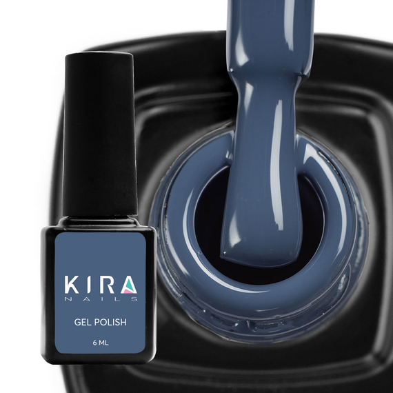 Гель-лак Kira Nails №161 темний синьо-блакитний емаль, 6 мл