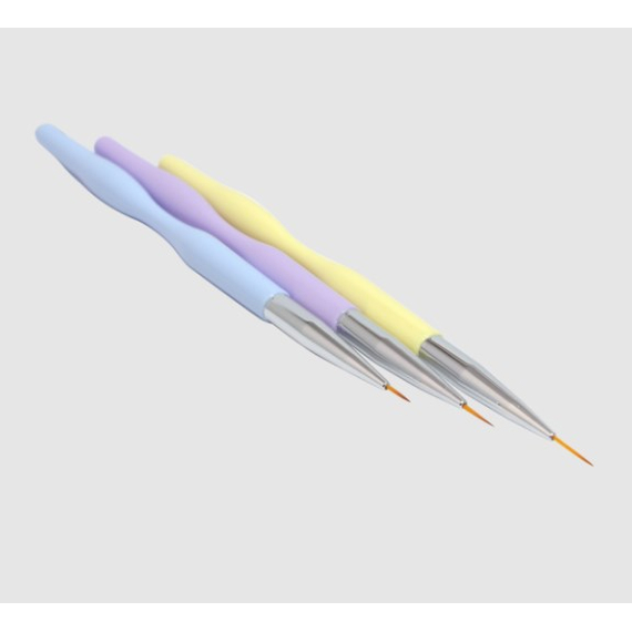 Набор кистей цветных тонких 3 шт.