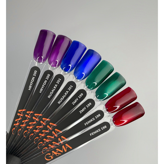 Гель-лак для ногтей GaMa Mystic №198 feniks красный витраж, 10 мл, изображение 3