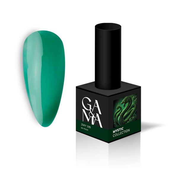 Гель-лак для нігтів GaMa Mystic №199 zmiy вітраж зелений, 10 мл, зображення 2