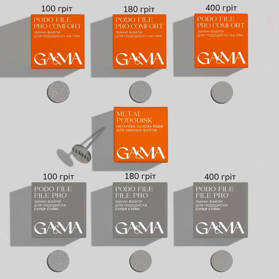 Змінні файли для диску GaMa Podo File PRO, стійкі, 400 гріт, 50 шт, зображення 2