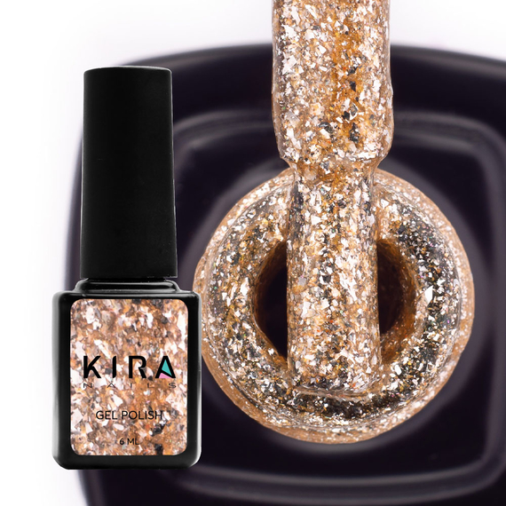 Гель-лак Kira Nails Shine Bright №05 золото з блискітками, 6 мл