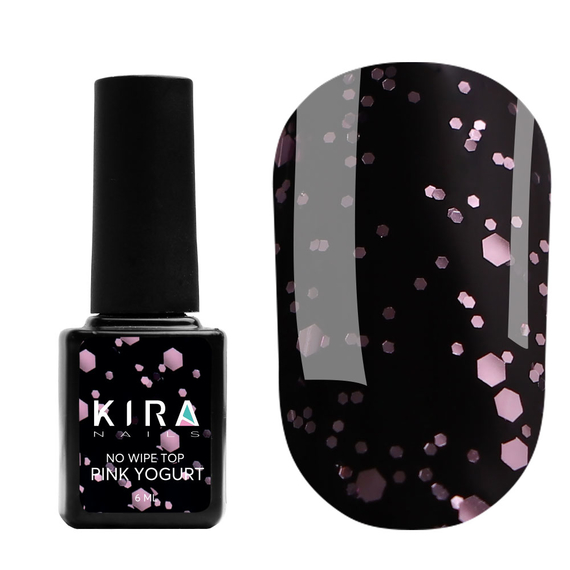 Топ для гель-лаку Kira Nails No Wipe Top Pink Yogurt, 6 мл