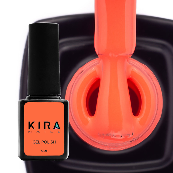 Гель-лак Kira Nails №107 морквяний неоновий емаль, 6 мл