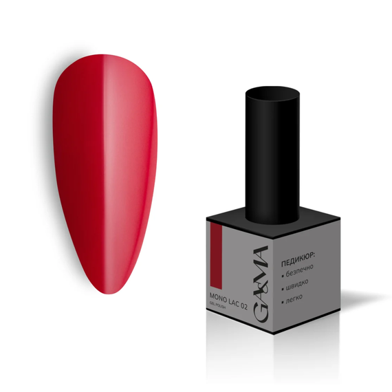 Single-phase gel polish Gemely Mono Lac No. 002, red, 6 ml