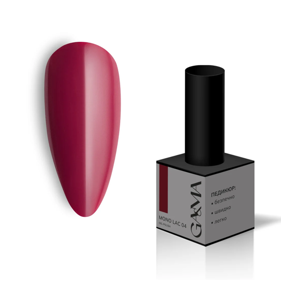 Гель-лак однофазный GaMa Mono Lac №004, вишневый, 6 мл