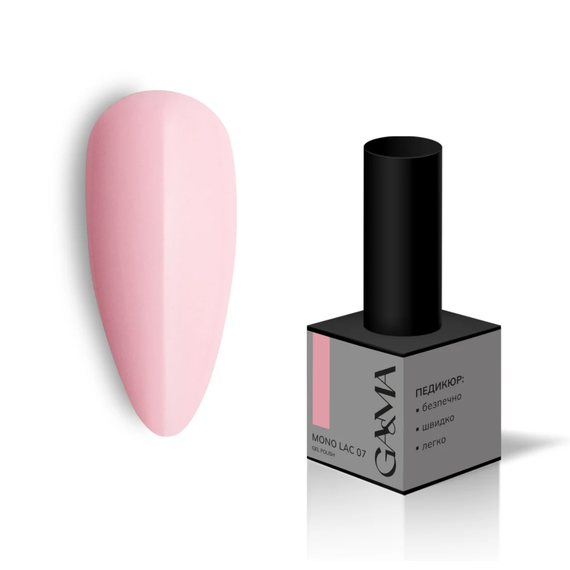 Гель-лак однофазний GaMa Mono Lac №007, ніжно-рожевий, 6 мл