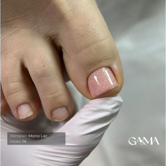 Single-phase gel polish GaMa Mono Lac No. 014, peach with micro glitter, 6 ml, 2 image