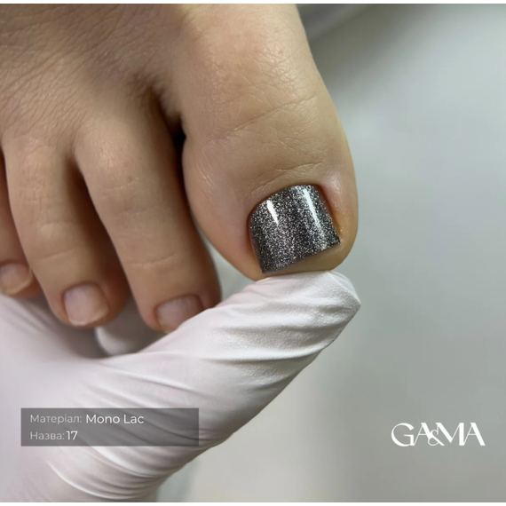 Гель-лак однофазный Gemely Mono Lac №017, графитовый с микроблеском, 6 мл, изображение 2