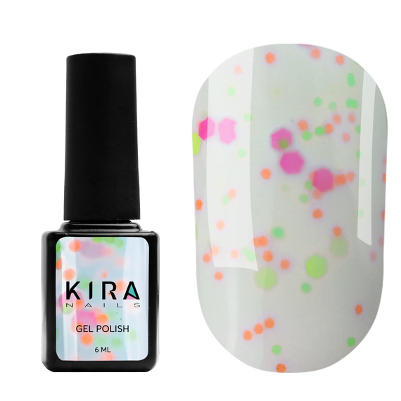 Гель лак Kira Nails Yoghurt Boom №04 нежно-голубой с яркими крапинками, 6 мл, изображение 2