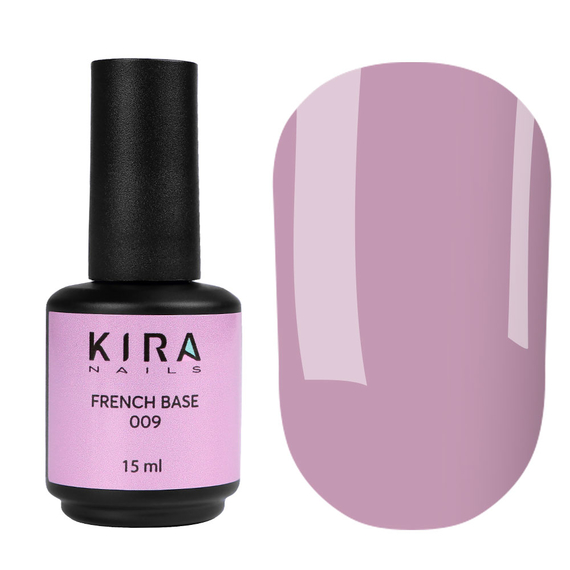 База Kira Nails French Base №009 бдительно-розовый, 15 мл