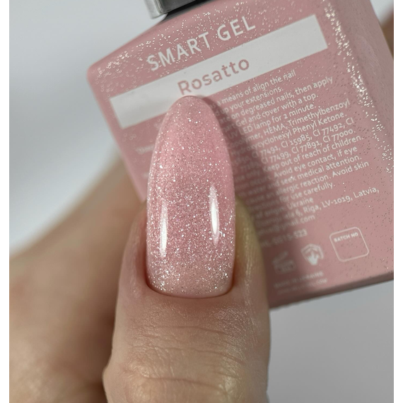 Жидкий гель HEYLOVE Smart Gel Rosatto, розовый с блестками, 15 мл