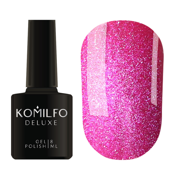 Гель-лак Komilfo 9D Cat eye Pink, кошачий глаз, малиновый, 8 мл