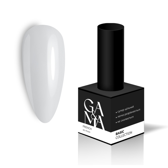 Гель-лак для нігтів GaMa Basic collection French, білий, 10 мл