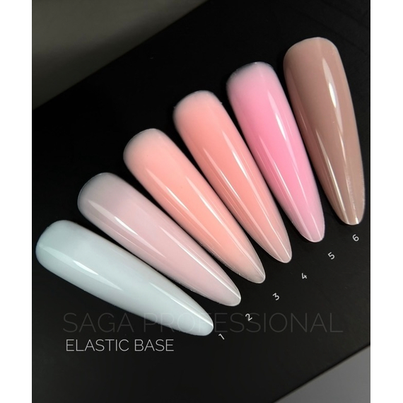 База для ногтей Saga Elastic №02, молочно-розовая, 30 мл, изображение 2