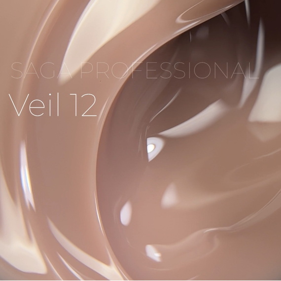 Гель для ногтей Saga Builder gel Veil №12, бежево-карамельный, 30 мл