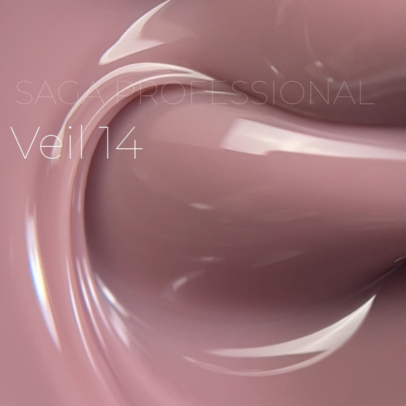 Гель для нігтів Saga Builder gel Veil №14, приглушено-рожевий, 30 мл