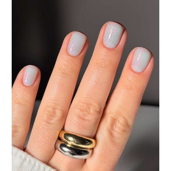 База для ногтей DARK PRO base Shine №18, лазурная с розовым шиммером, 15 мл, изображение 3