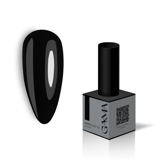 Гель-лак однофазный Gemely Mono Lac №021, черный, 6 мл