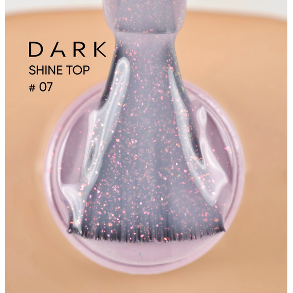 Топ для ногтей DARK Shine Top №07, розовый с блестками, 10 мл