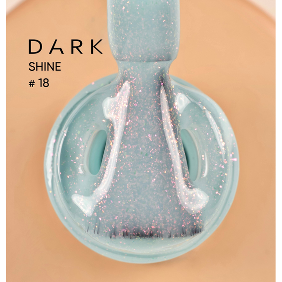 База для ногтей DARK PRO base Shine №18, лазурная с розовым шиммером, 15 мл