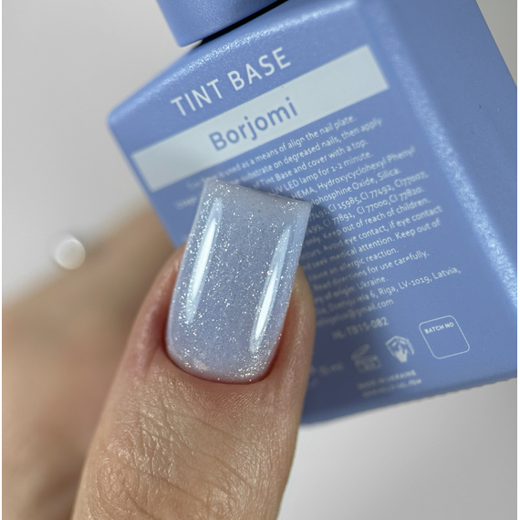 Оттеночная база HEYLOVE Tint base BORJOMI голубая с шиммером, 15 мл, изображение 3