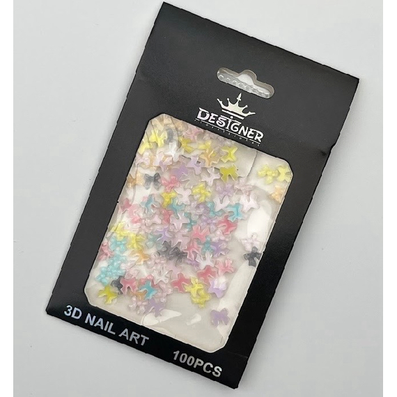 Декор для ногтей Бантики мини, цветные, 100 шт