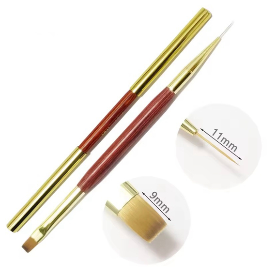 Пензель двосторонній Gold лайнер+гель