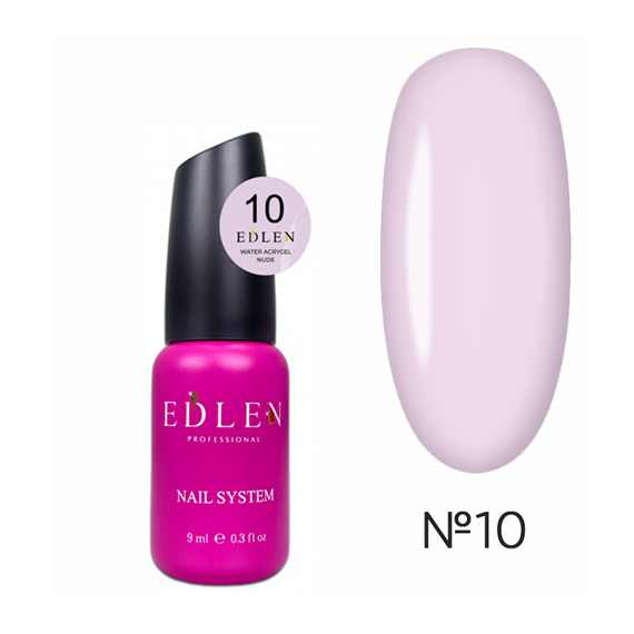 Жидкий акрил-гель Edlen Water Acrygel Nude №10 с кистью, 9 мл, Цвет: Лиловый