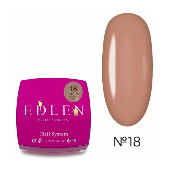 Жидкий акрил-гель Edlen Water Acrygel Nude №18, 15 мл, Цвет: Бежевый