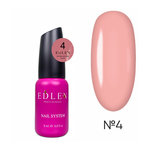 Жидкий акрил-гель Edlen Water Acrygel Nude №04 с кистью, 9 мл, Цвет: Бежевый