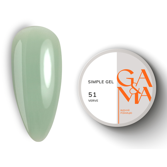 Гель GaMa Simple gel №51 Verve, хаки, 15 мл