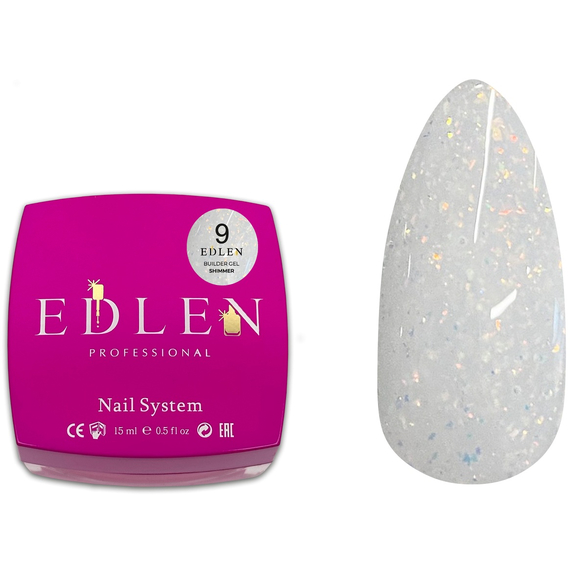 Гель Edlen Builder Shimmer Gel №09, 15 мл