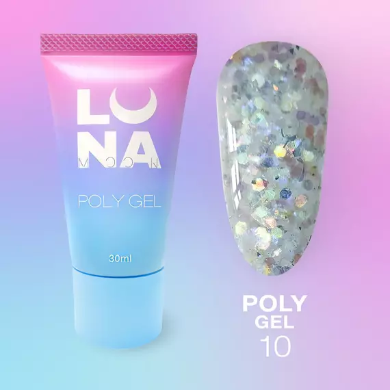 Полигель для наращивания Luna Poly Gel №10 в тюбике, 30 мл