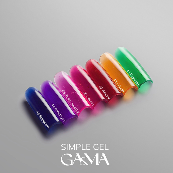 Гель GaMa Simple gel №47 Amber амбер красный 15 мл, изображение 2