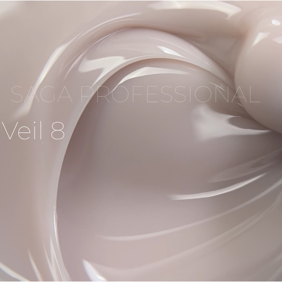 Гель для ногтей Saga Builder gel Veil №08, бежево-розовый, 15 мл