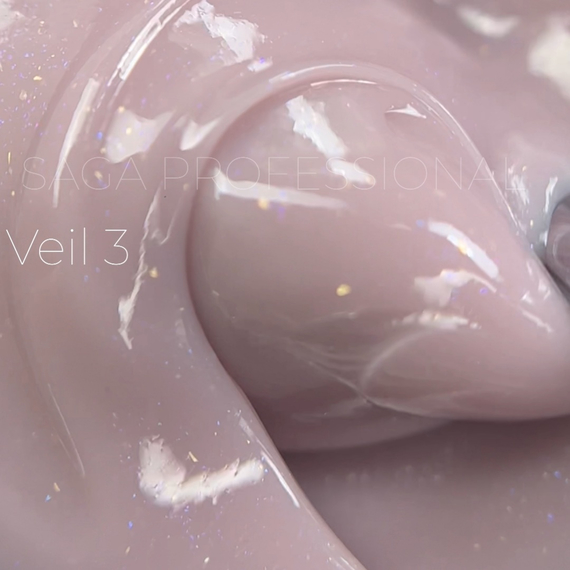 Saga Builder gel Veil No. 03 nail gel, light pink with micro glitter, 15 ml