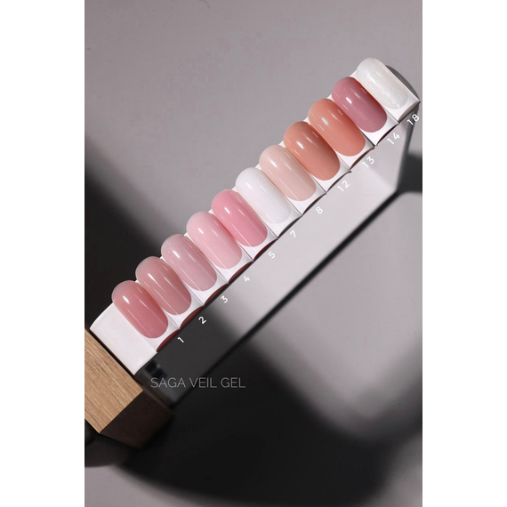 Гель для ногтей Saga Builder gel Veil №14, приглушенно-розовый, 15 мл, изображение 2