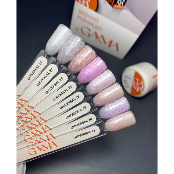 Гель універсальний GaMa Universal gel рідкий №26, персиковий з блиском, 15 мл, Колір: Персиковий, Об`єм: 15 мл, зображення 2