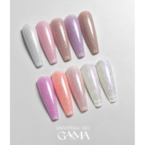 Гель універсальний GaMa Universal gel рідкий №20, лавандовий з шиммером, 15 мл, Колір: Лавандовий, Об`єм: 15 мл, зображення 2