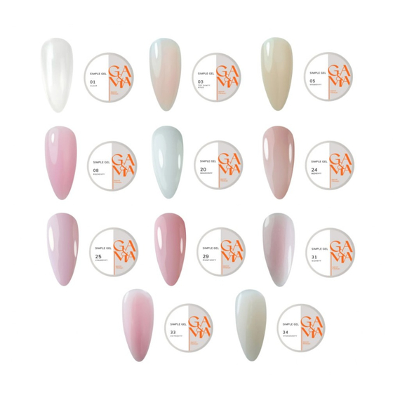 GaMa Simple gel No. 31 Nizhnyy, pale pink with sparkles, 50 ml, 2 image