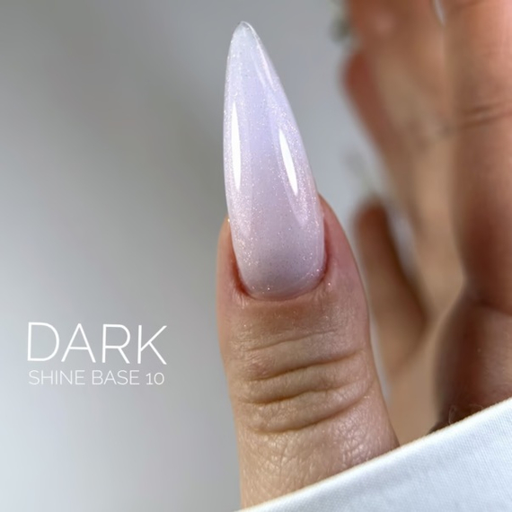 База для ногтей DARK PRO base Shine №10, светло-розовая с розовым шиммером, 15 мл, Цвет: Розовый, изображение 3