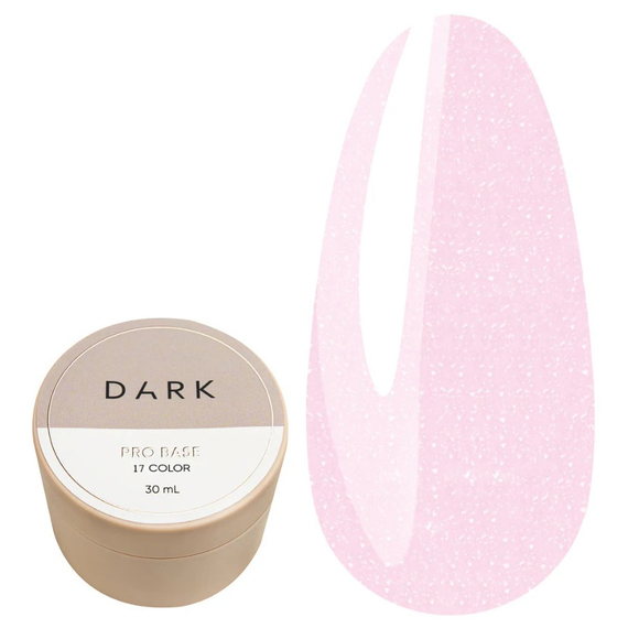 База для ногтей DARK PRO base №17, молочно-розовая с шиммером, 30 мл, Цвет: Молочный, Обьем: 30 мл