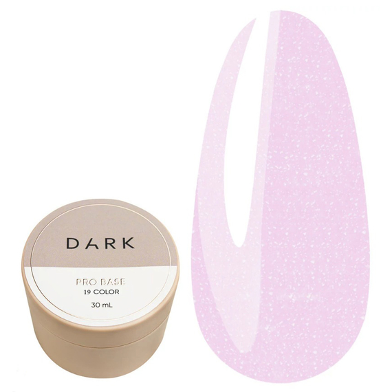 База для ногтей DARK PRO base №19, молочно-розовая с шиммером, 30 мл, Обьем: 30 мл