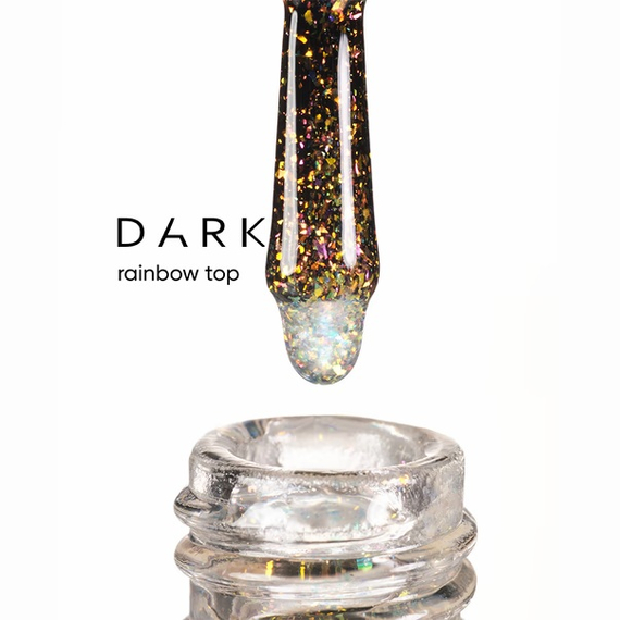 Топ для ногтей Dark Rainbow top, с блестками, 10 мл, изображение 2