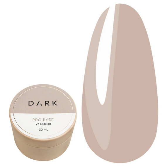 База для нігтів DARK PRO base №27, світло-бежева, 30 мл, Колір: Бежевий, Об`єм: 30 мл