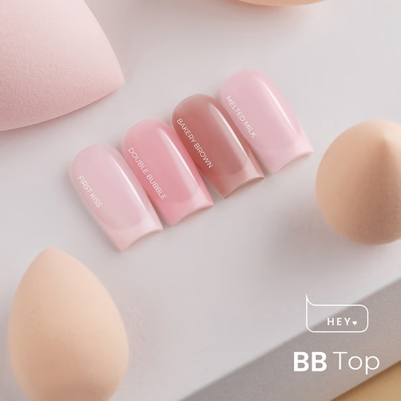 Топ для нігтів HEYLOVE BB Top Double Bubble, рожевий, 15 мл, зображення 2